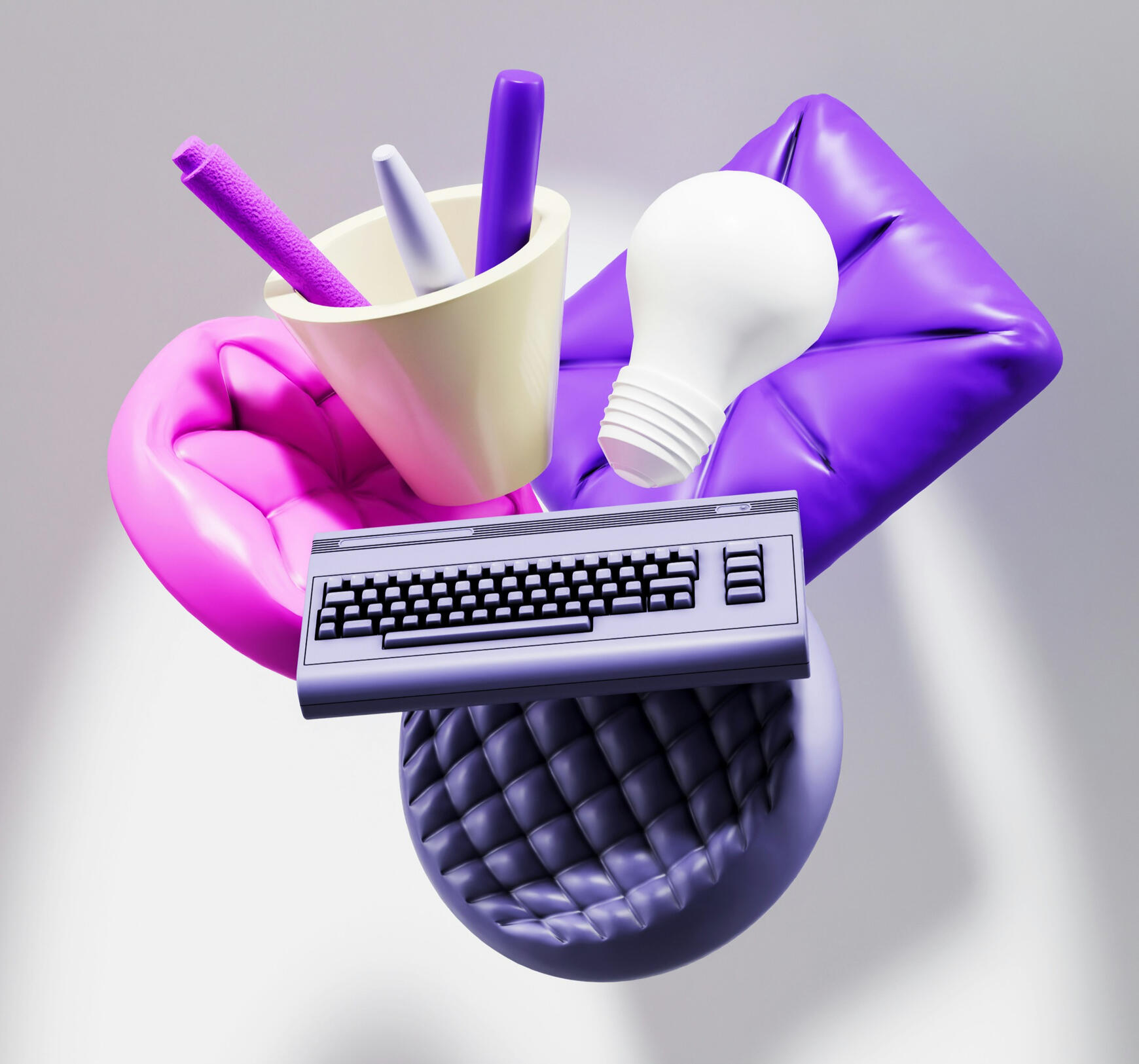 Photo by Creatvise on Unsplash Vectors of keyboard, stationery and working pouches